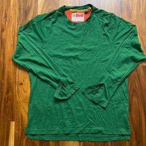 Robert Graham Freshly Laundered Shirt Crew Neck Long Sleeve Snap Cuffs XL